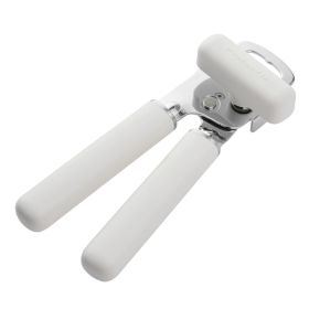 Stainless Steel Manual Can Opener with Bottle Opener and Ergonomic Grip, Porcelain