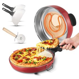 Pizza Oven, 14 in Electric Pizza Maker, 1600W Electric Pizzas Cooker with Cordierite Stone, 5-Mode Temperature Control
