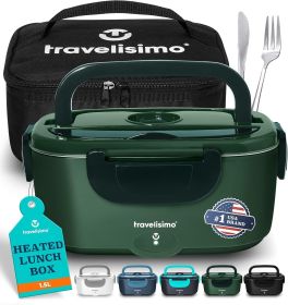 Electric Lunch Box for Adults 80W Heated Lunch Box For Men 1.5L Stainless Steel Portable Food Warmer