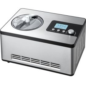 Automatic Ice Cream Maker with Built-in Compressor, 2 Quart No Pre-freezing Fruit Yogurt Machine, Stainless Steel Electric Sorbet Maker