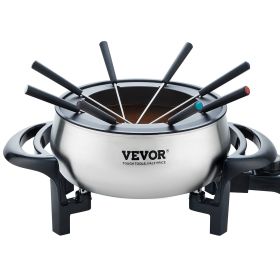 Electric Fondue Pot Set for Cheese & Chocolate, 3 Quart Chocolate Melting Warmer, Stainless Steel Fondue Maker with Temperature Control and 8 For