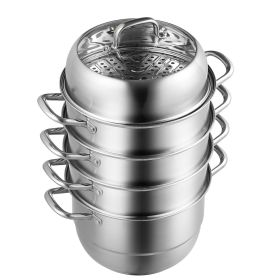 Steamer Pot 11in/28cm, 5 Tier Steamer Pot for Cooking with 8.5QT Stock Pot, 3 Vegetable Steamers & 2 Steaming Trays