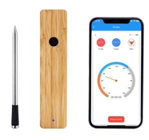PSJX369 BBQ Meat Thermometer-SUS304 Stainless Steel with Bluetooth 5.2 Connectivity (700ft range), 24-hour battery life (PSJX369: PSJX168)