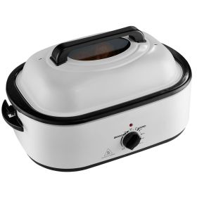 Electric Roaster Oven, 22 QT Turkey Roaster Oven with Self-Basting Lid, 1450W Roaster Oven with Defrost & Warm Function, Adjustable Temp (Default: Default)